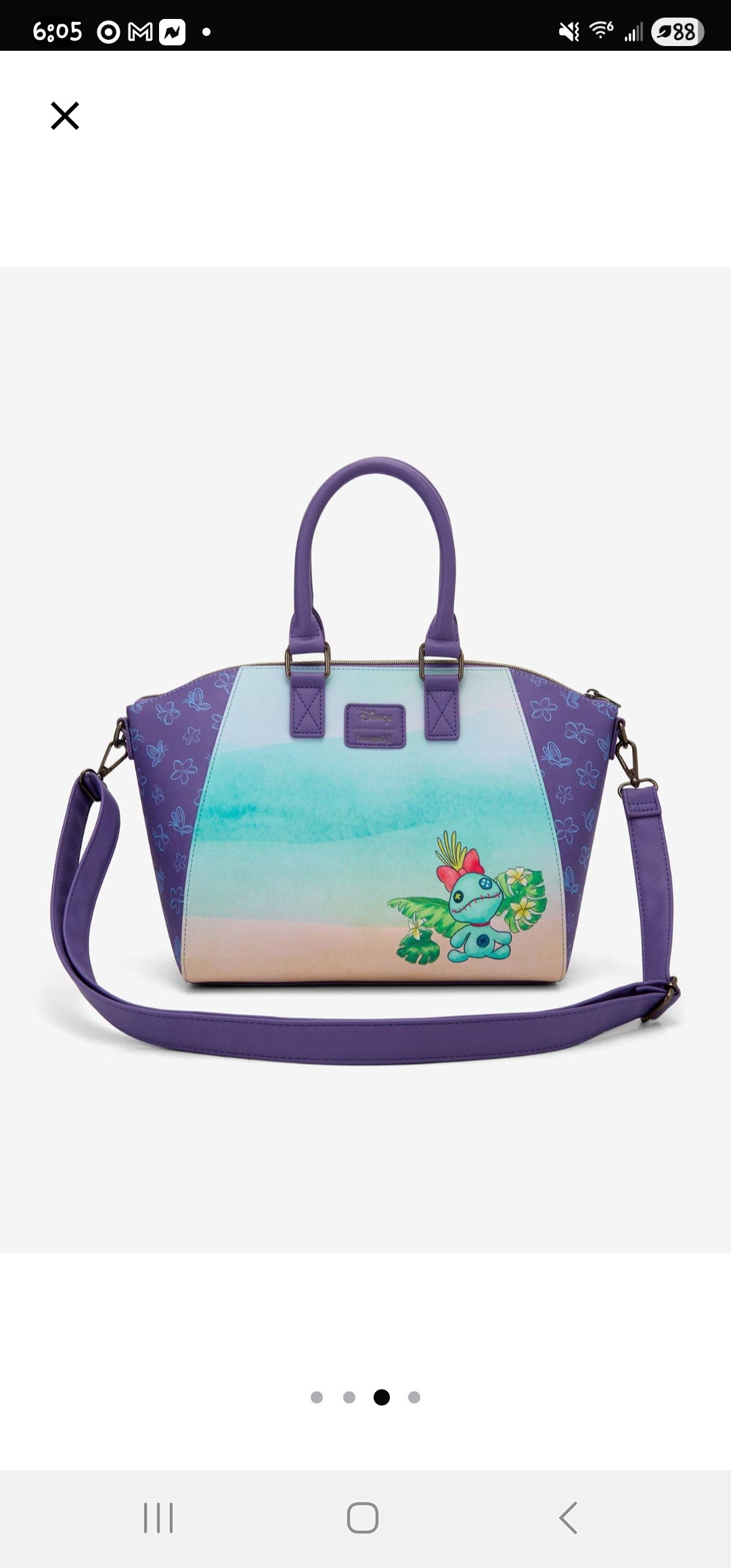Loungefly Disney Tropical Stitch With Butterfly Handbag