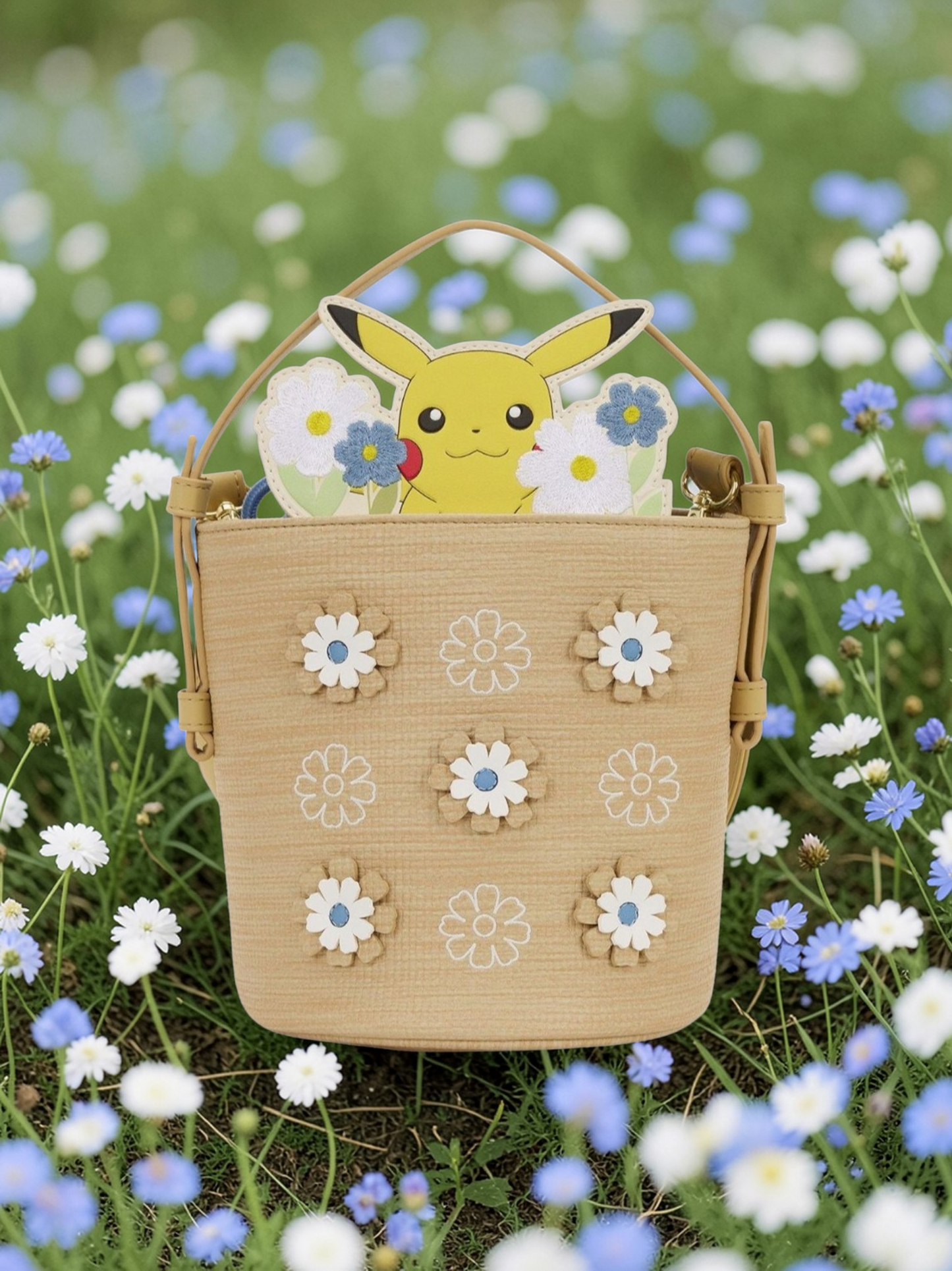 Loungefly Pokemon Pikachu Floral Drawstring Closure Crossbody Bag