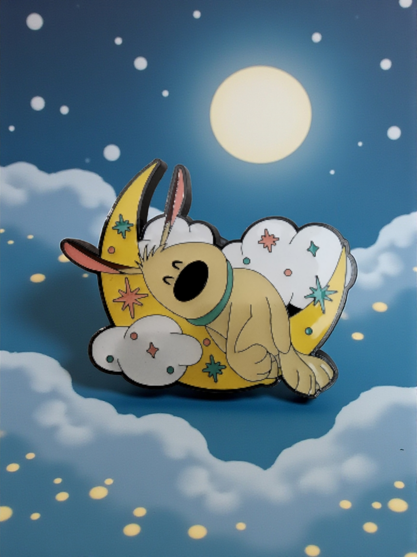 Loungefly Disney Cats and Dogs Sleeping on the Moon and Clouds Mystery Pins