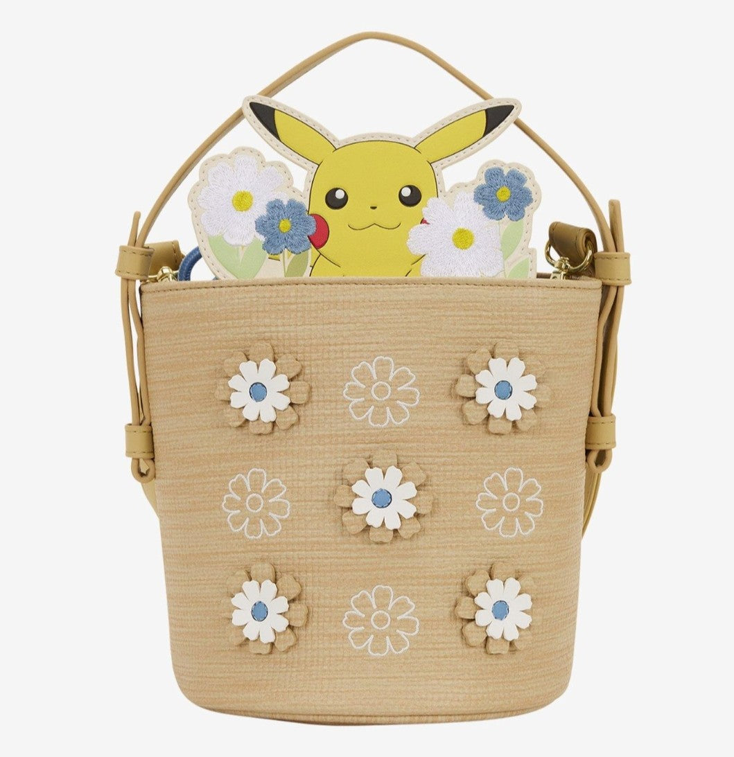 Loungefly Pokemon Pikachu Floral Drawstring Closure Crossbody Bag
