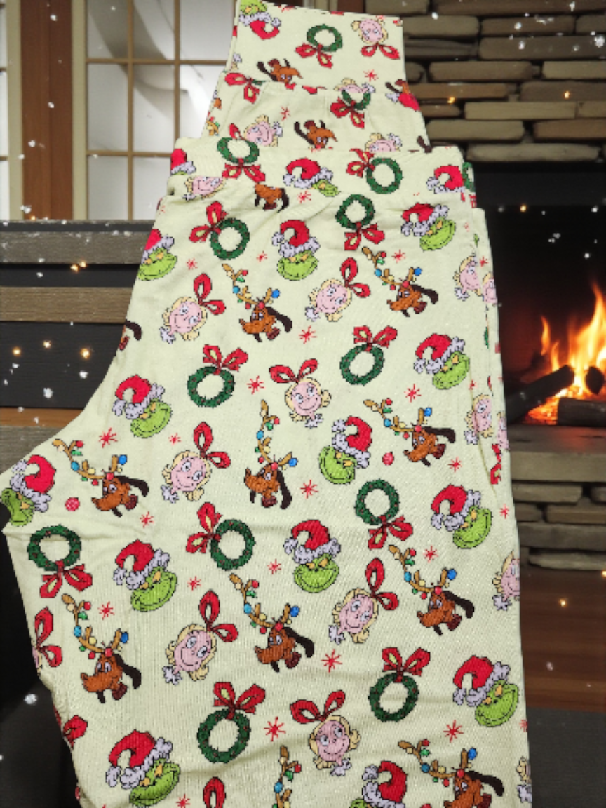 CP Dr Seuss The Grinch and Cindy Lou Who Holiday Jogger Leggings