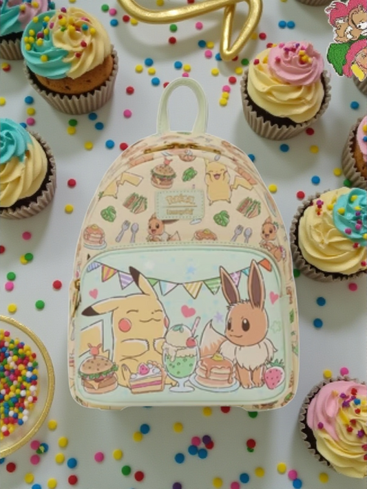 Loungefly Pokemon Cafe Pikachu and Eevee Food Mini Backpack Exclusive