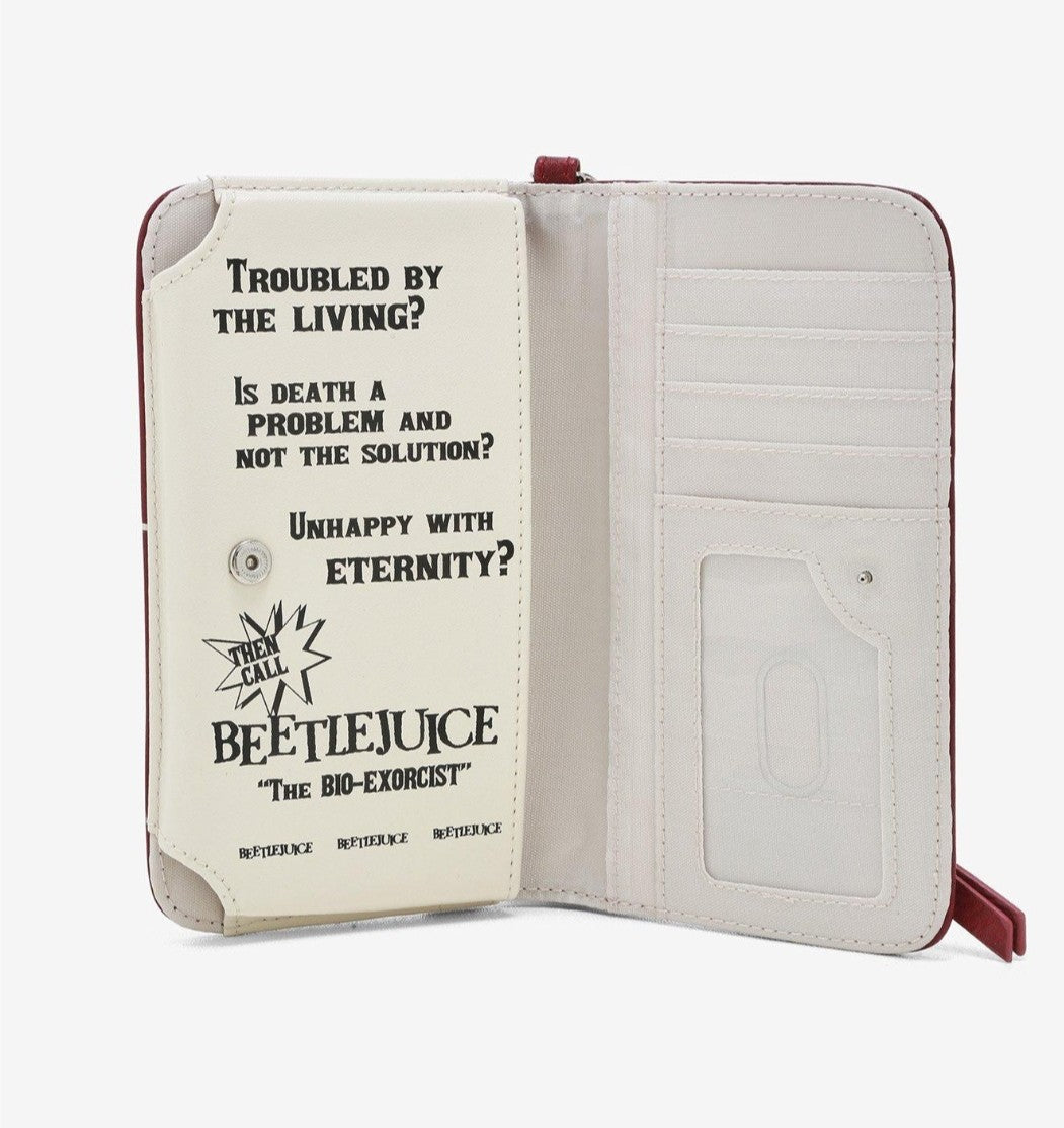 Loungefly Beetlejuice Handbook Tech Wallet