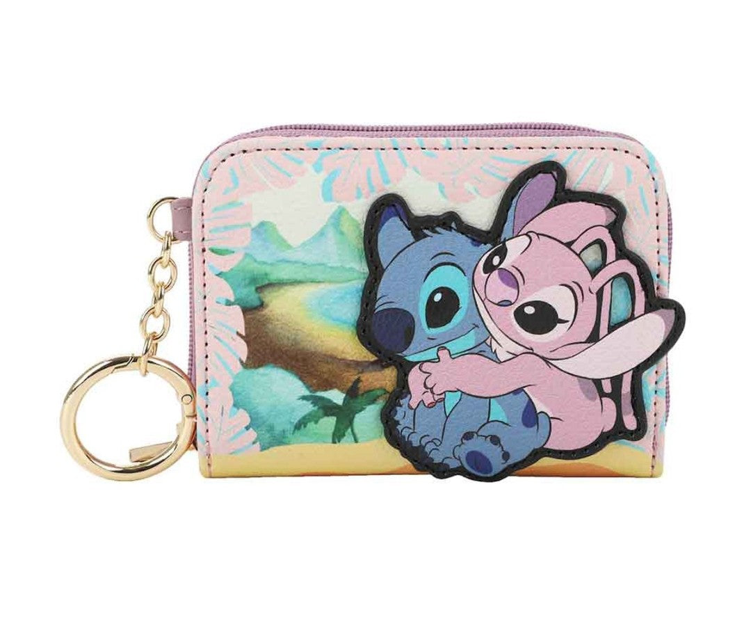 Disney Stitch and Angel Mini Zip Around Wallet