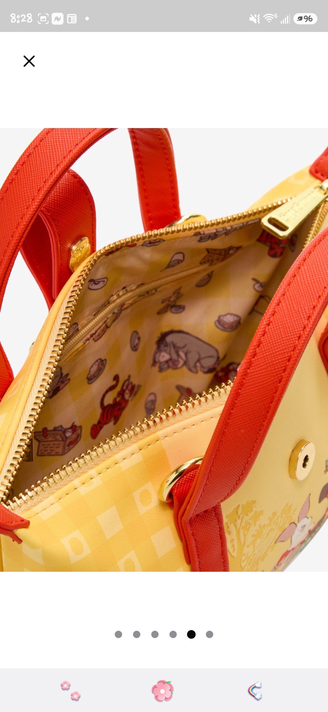 Loungefly Disney Winnie the Pooh and Friends Gingham Floral Handbag/Crossbody Bag