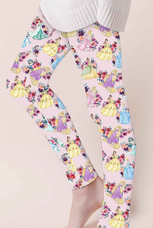 CP Disney Colorful Princess and Flowers Leggings