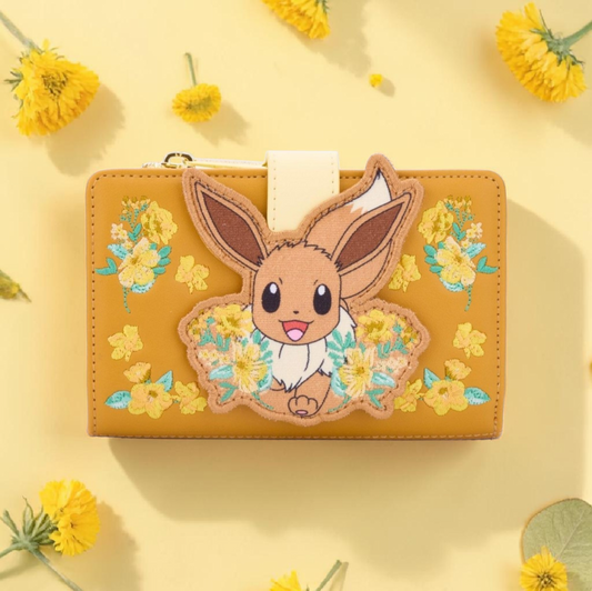 Loungefly Pokemon Eevee Floral Embroidered Wallet