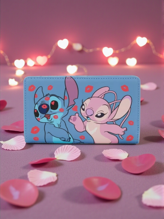 Loungefly Disney Lilo and Stitch Angel and Stitch Kisses Flap Wallet Exclusive