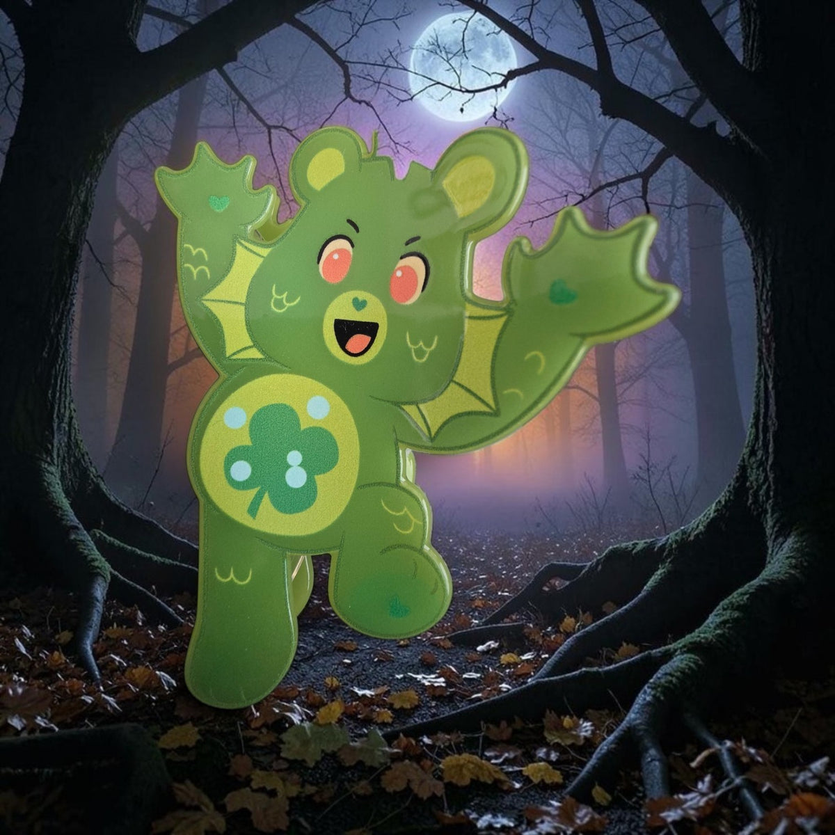 Care Bears Green Clover Swamp Thing Glow in the Dark Hair Clip