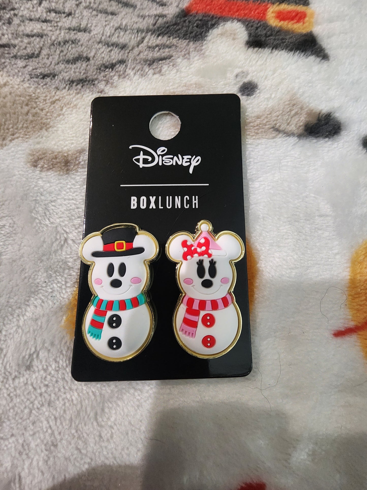 Disney Mickey and Minnie as Snowman Holiday Pin Set