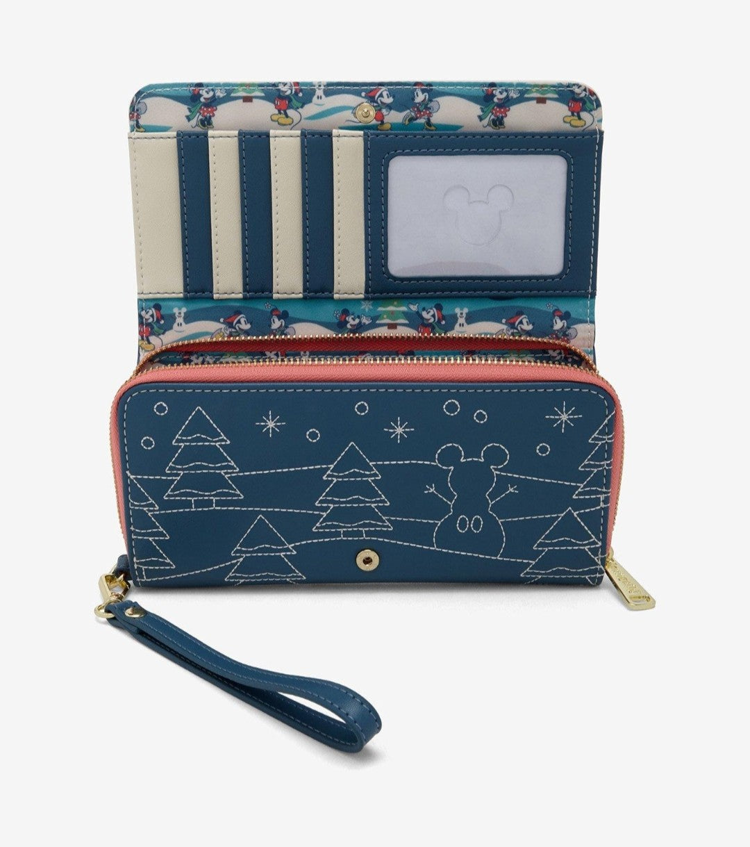 Loungefly Disney Mickey and Minnie Sledding Holiday Wallet
