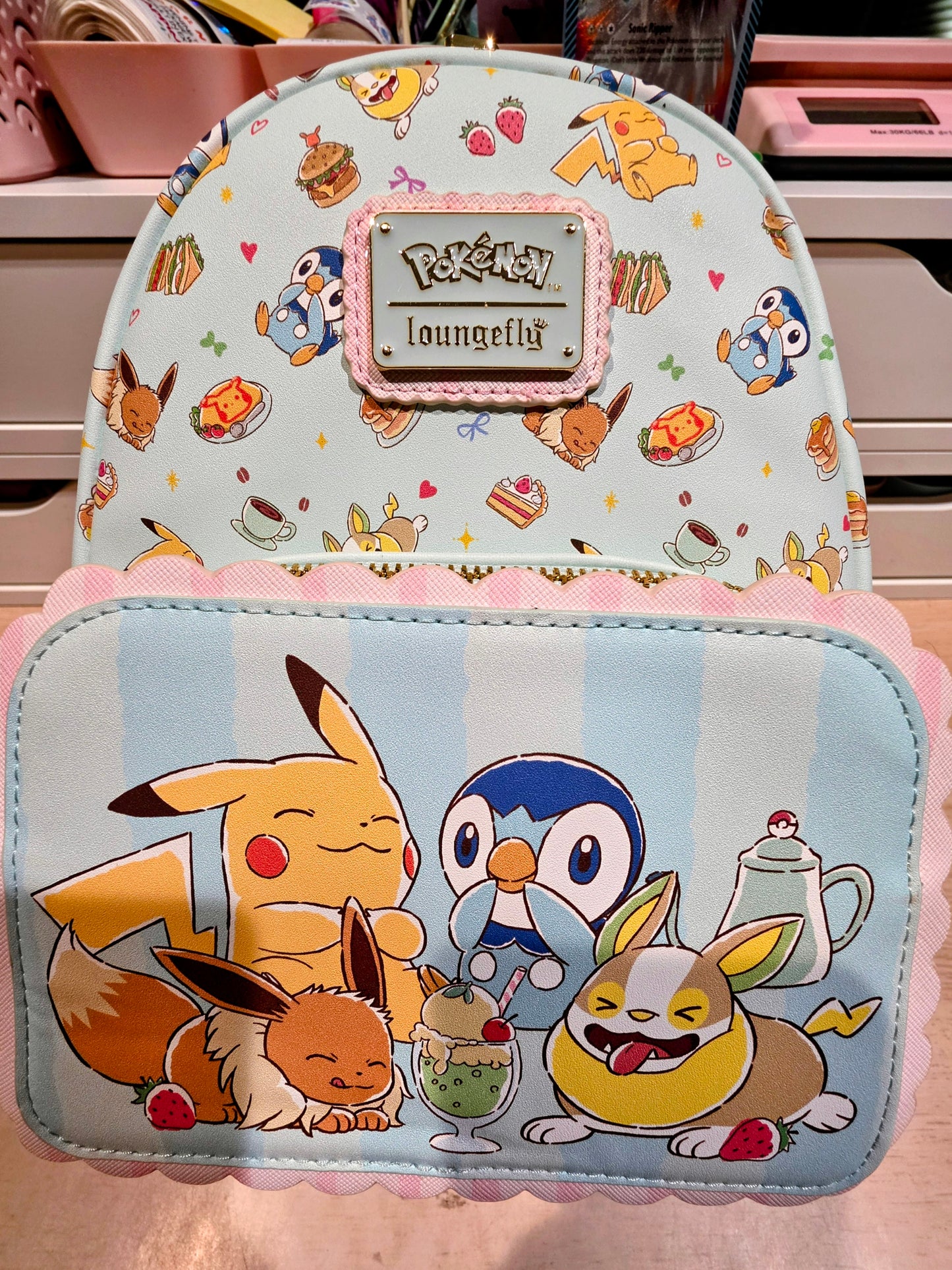 Loungefly Pokemon Cafe All Over Print Limited Edition Release Backpack
