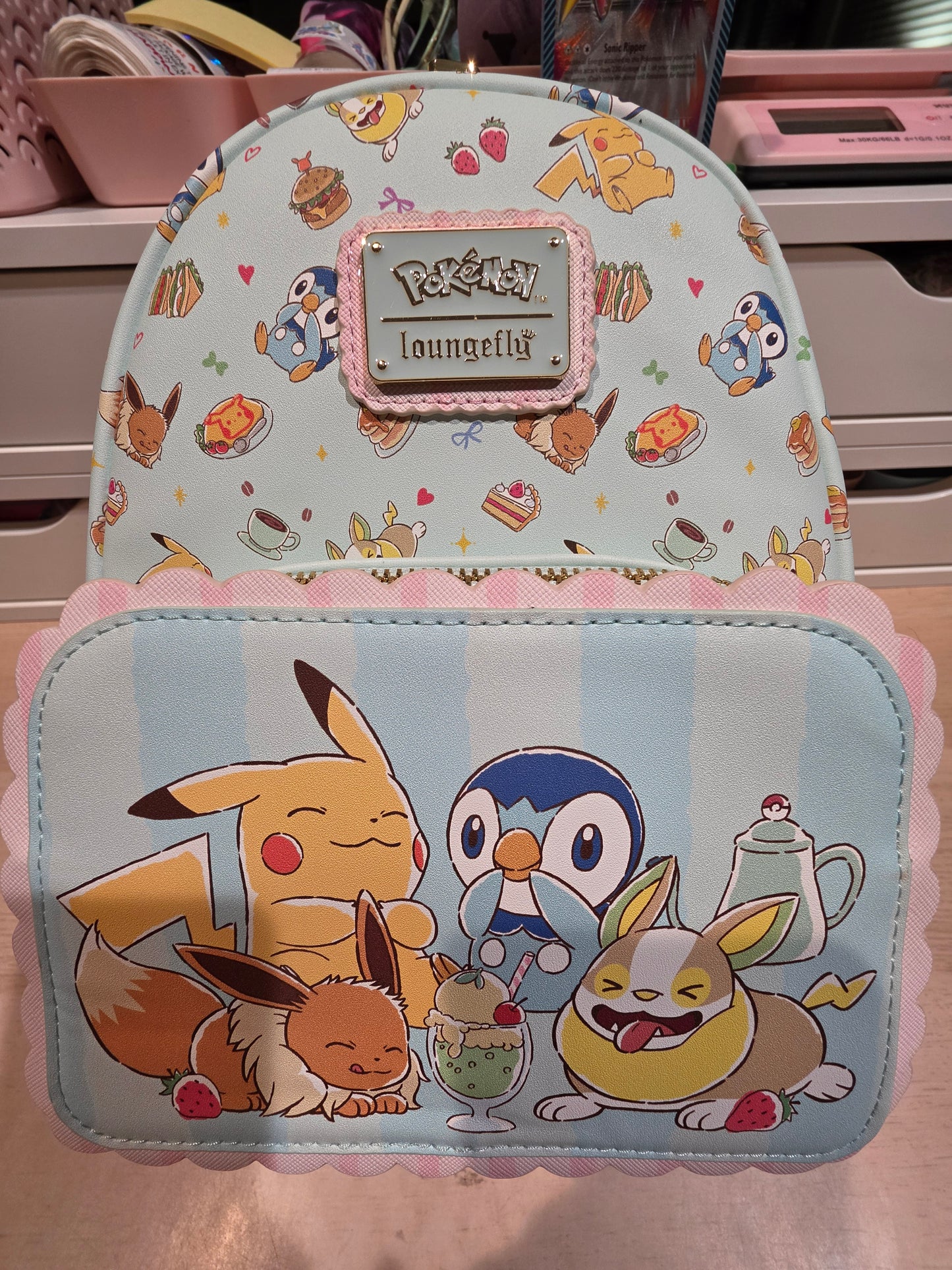 Loungefly Pokemon Cafe All Over Print Limited Edition Release Backpack