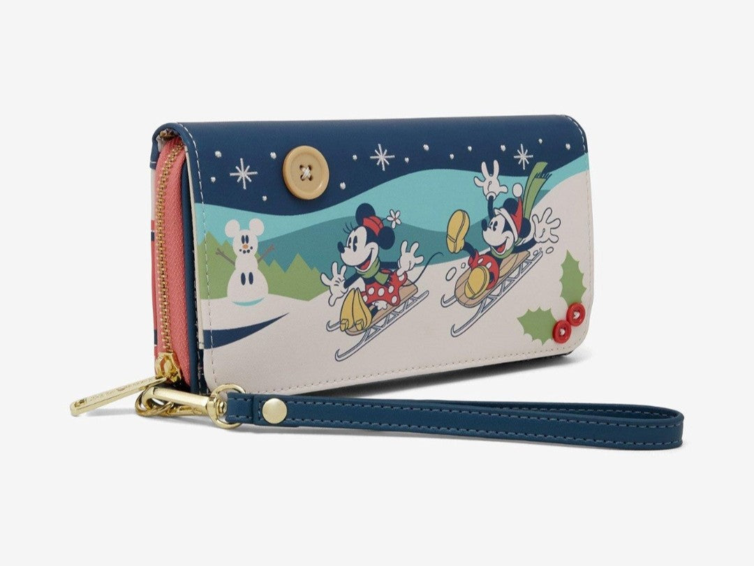 Loungefly Disney Mickey and Minnie Sledding Holiday Wallet