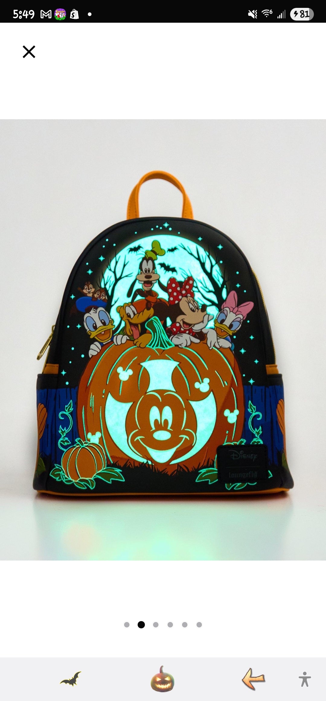 Loungefly Disney Mickey and Friends Pumpkin Halloween Backpack