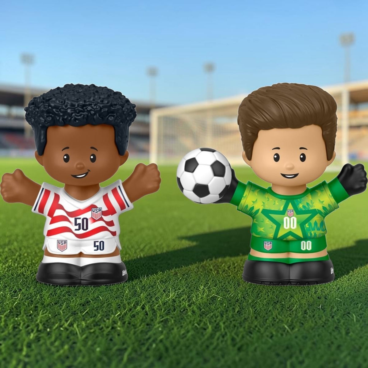 Fisher-Price Little People USA Soccer Player and Goalie Collector Figures