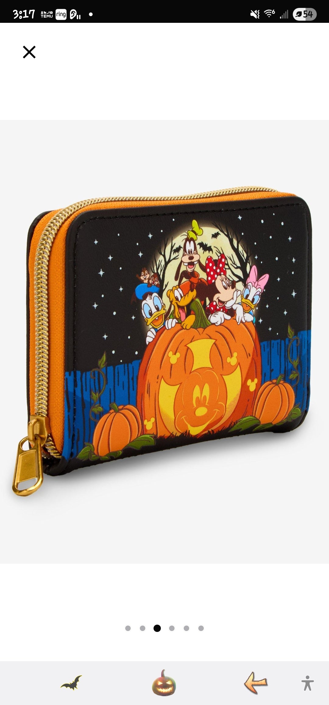 Loungefly Disney Mickey and Friends Halloween Pumpkin Wallet