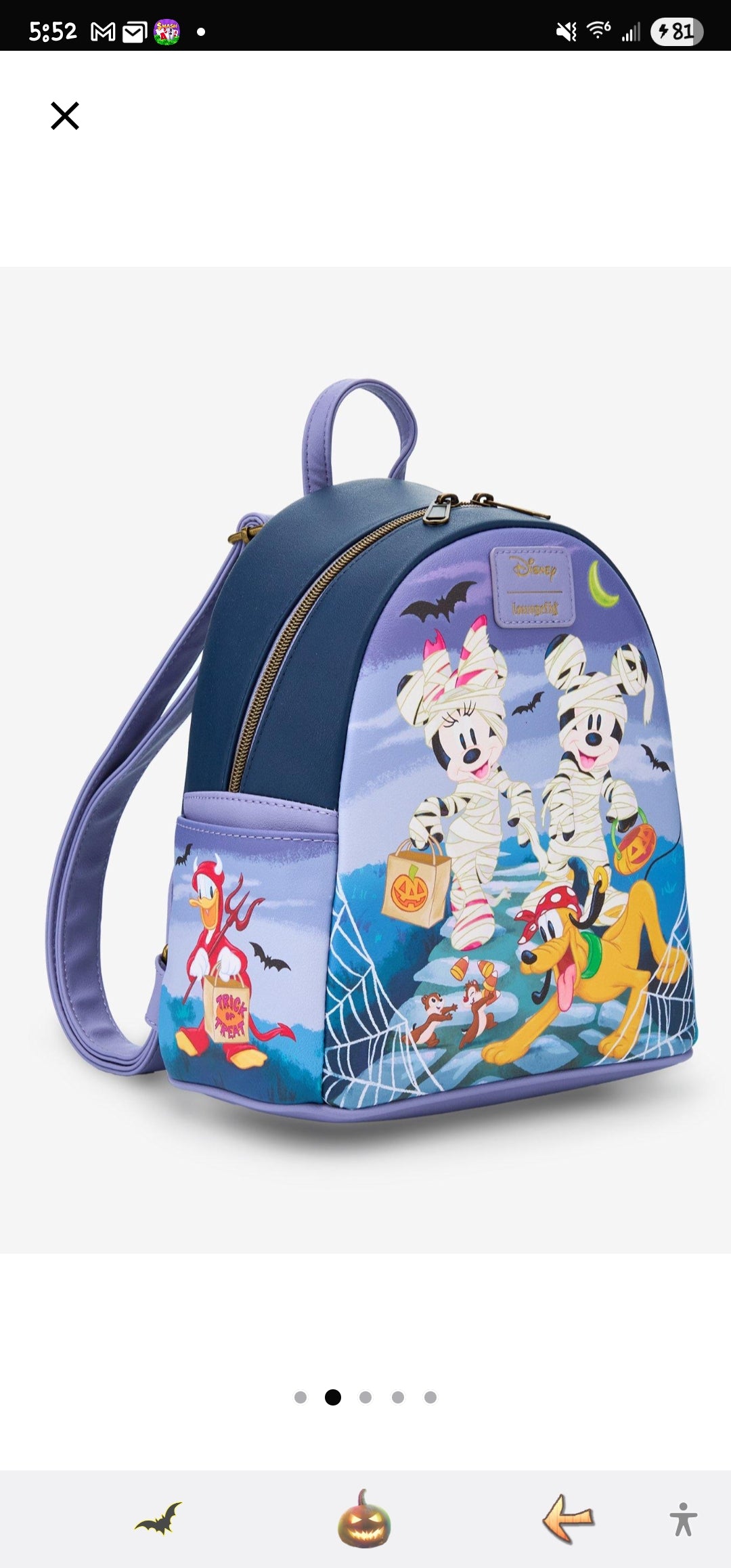 Loungefly Disney Mickey and Friends Halloween Costume Backpack