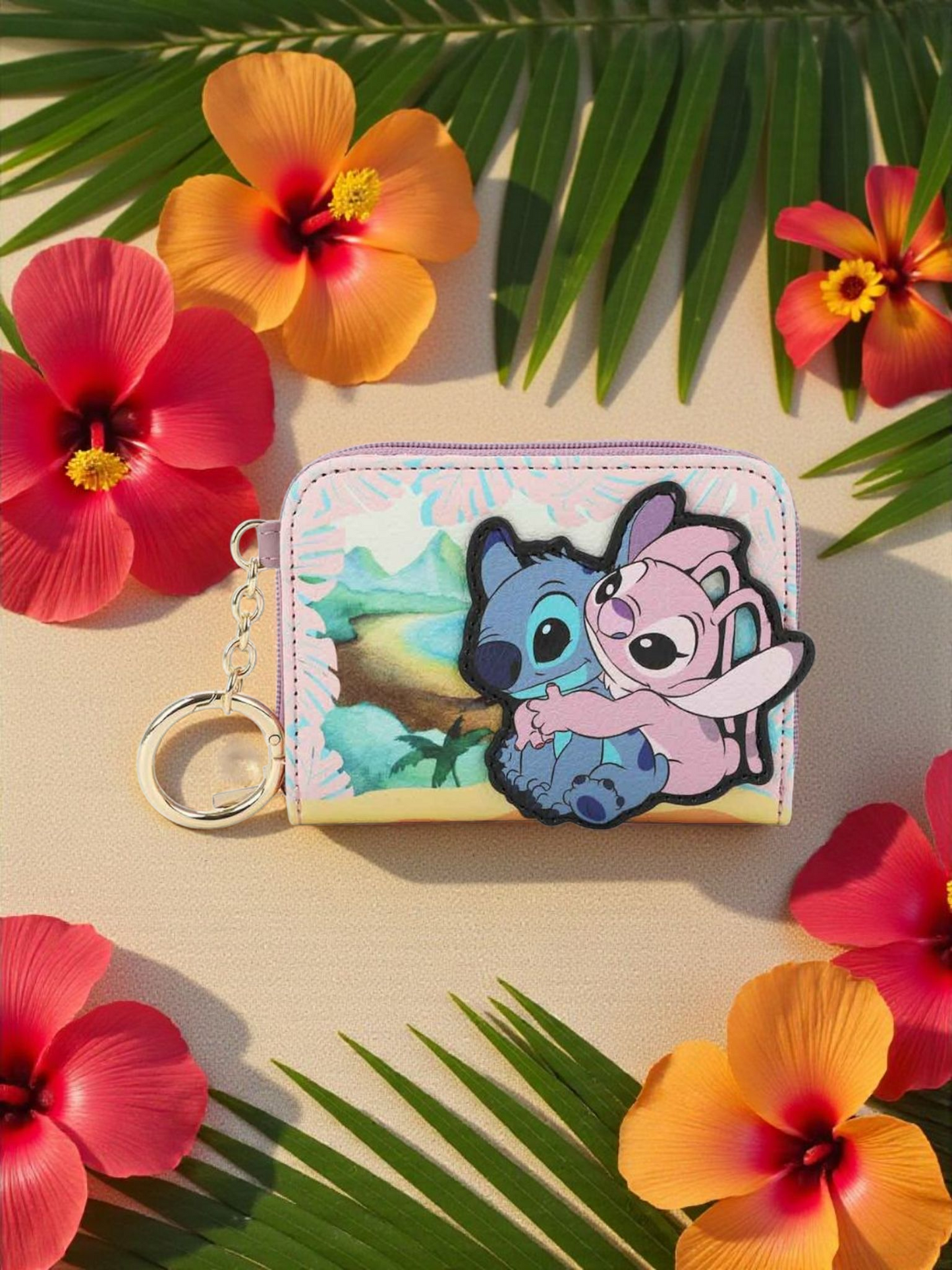 Disney Stitch and Angel Mini Zip Around Wallet