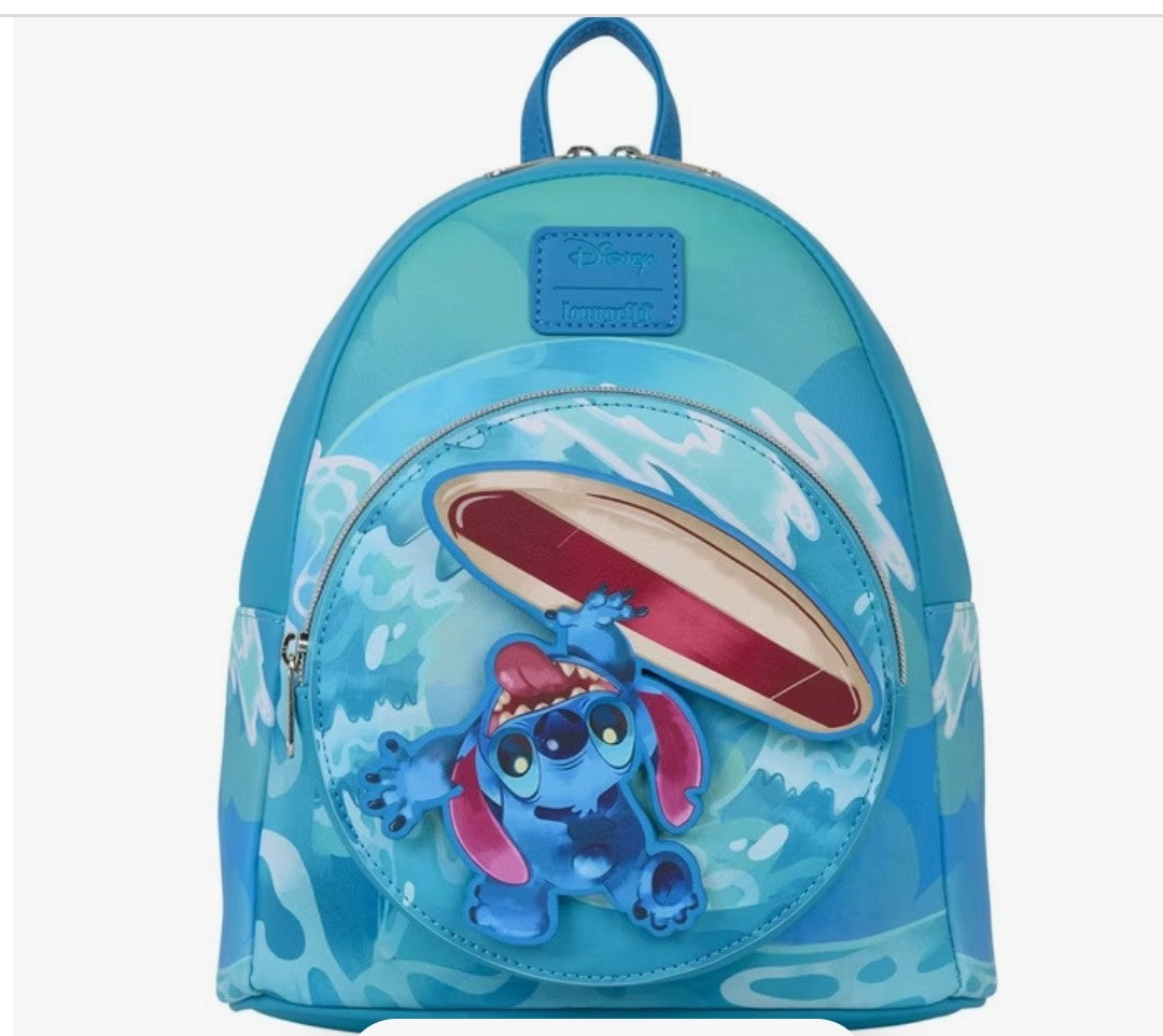 Loungefly Disney Lilo and Stitch Spinning Stitch Surfer Backpack