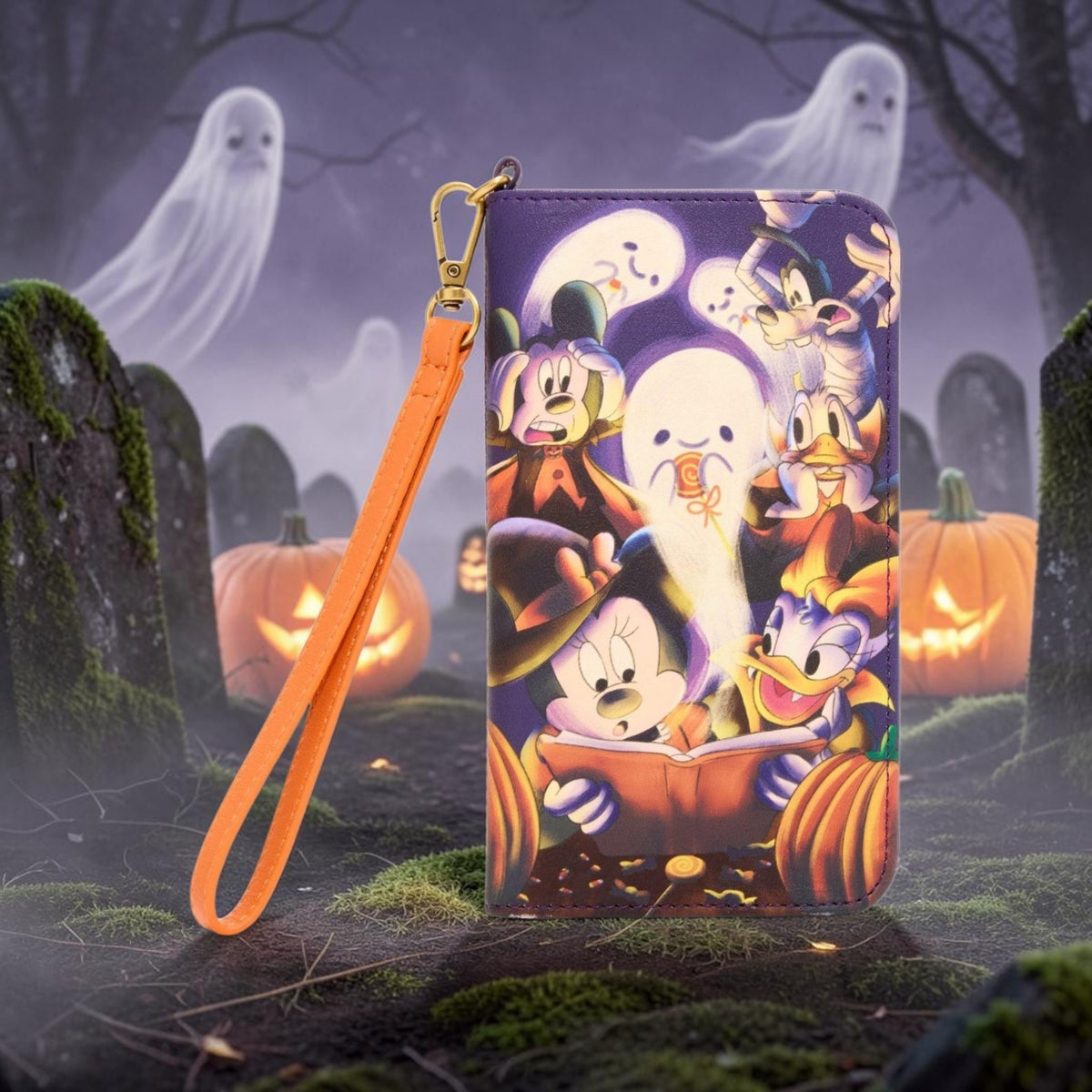 Loungefly Disney Mickey and Friends Halloween Spooky Ghost Stories Tech Wallet