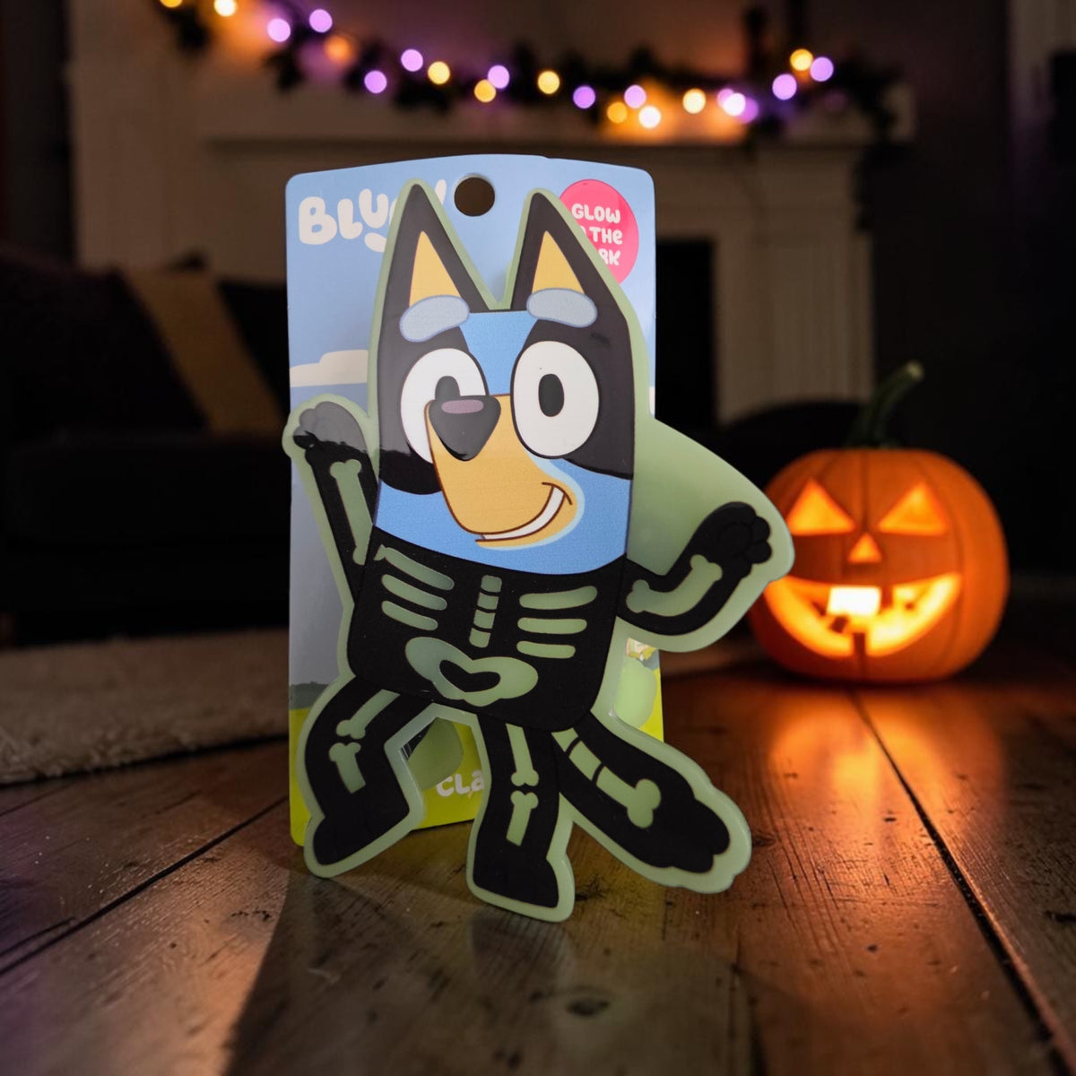 Bluey Glow in the Dark Skeleton Halloween Hair Clip