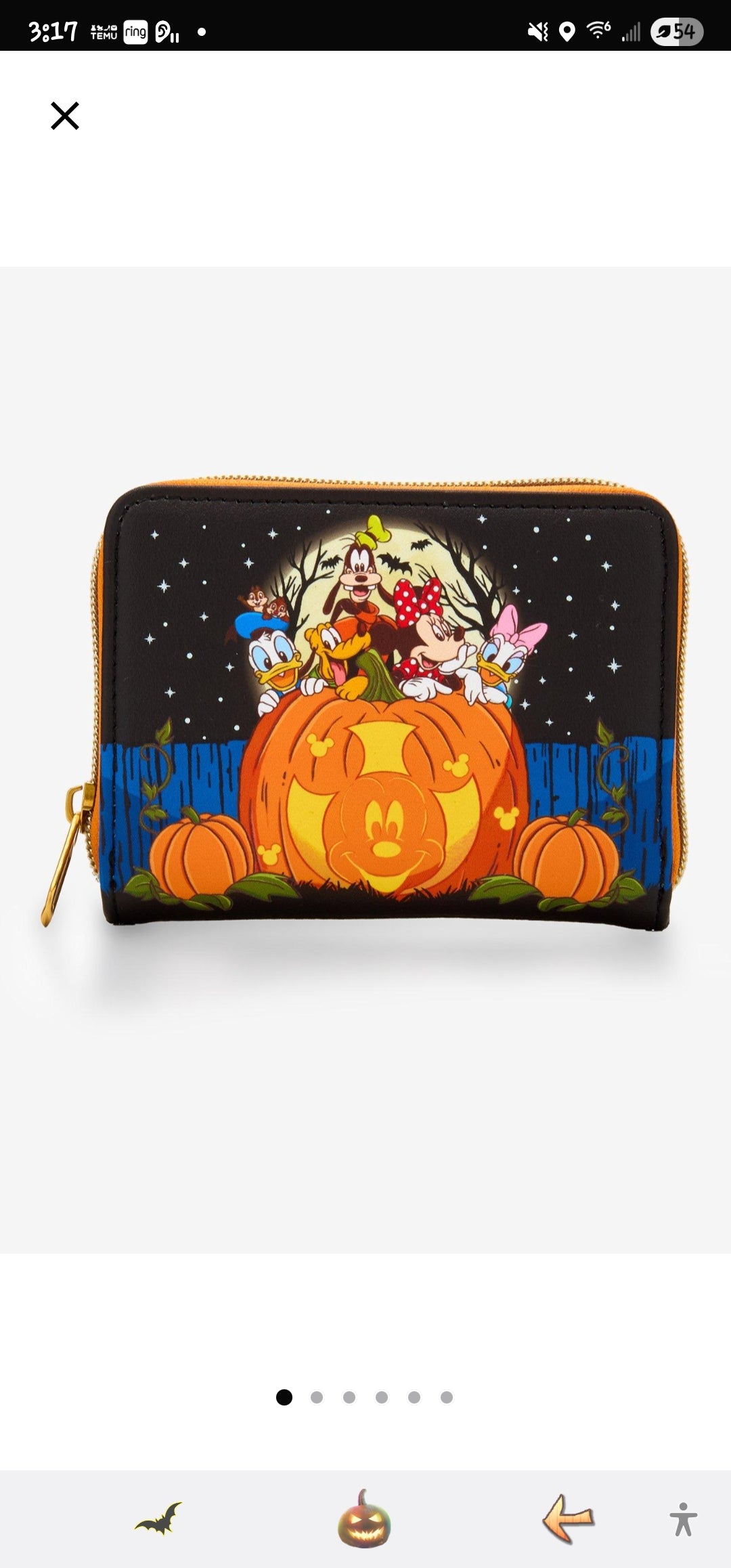 Loungefly Disney Mickey and Friends Halloween Pumpkin Wallet