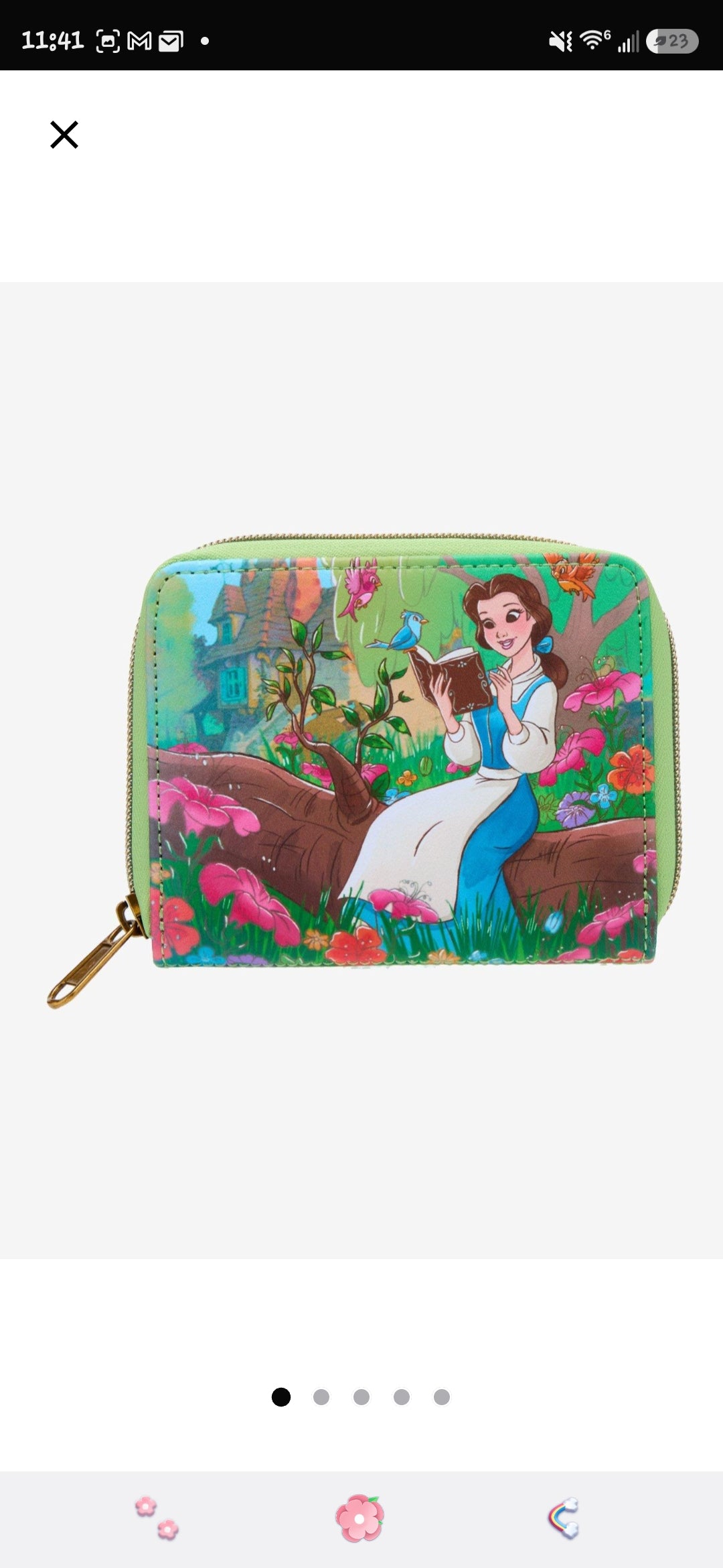 Loungefly Disney Beauty and the Beast Belle Reading a Book Wallet
