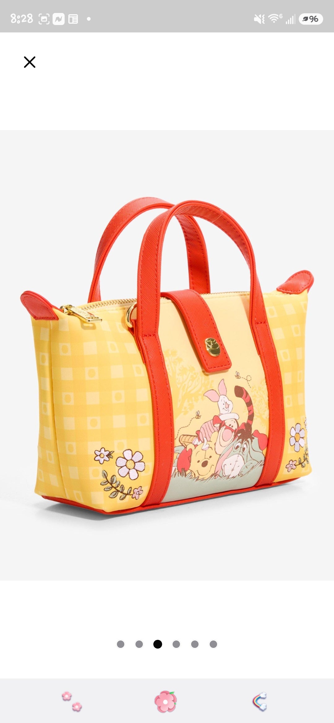 Loungefly Disney Winnie the Pooh and Friends Gingham Floral Handbag/Crossbody Bag