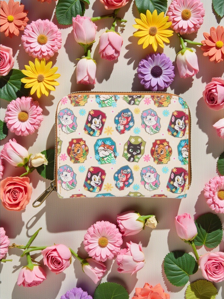 Loungefly Disney Movie Cats Floral Framed Wallet