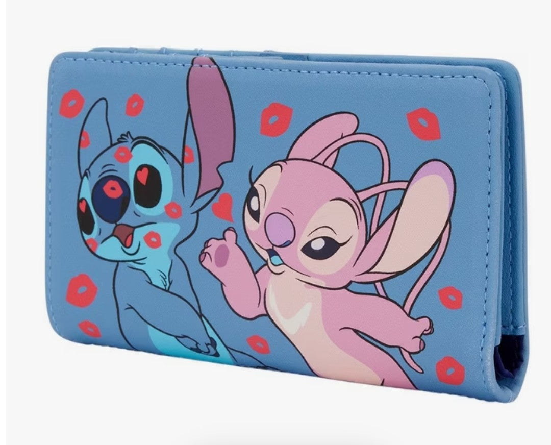 Loungefly Disney Lilo and Stitch Angel and Stitch Kisses Flap Wallet Exclusive