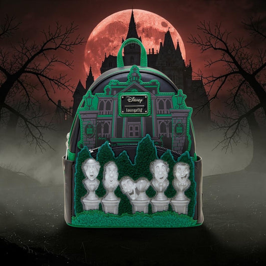 Loungefly Disney Haunted Mansion Singing Ghost Bust Glow-in-the-Dark Lenticular Exclusive Backpack