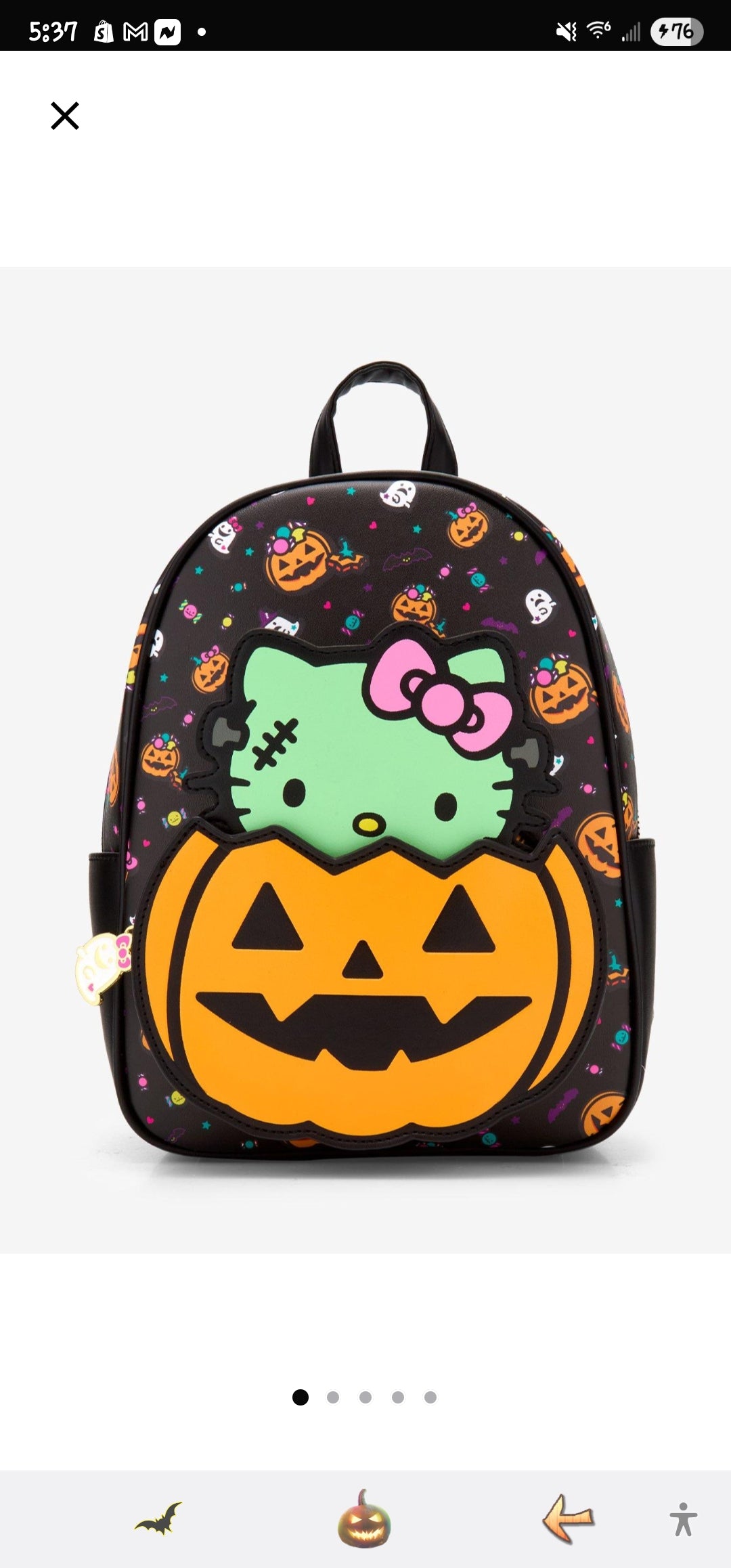 Loungefly Hello Kitty Zombie Pumpkin Backpack