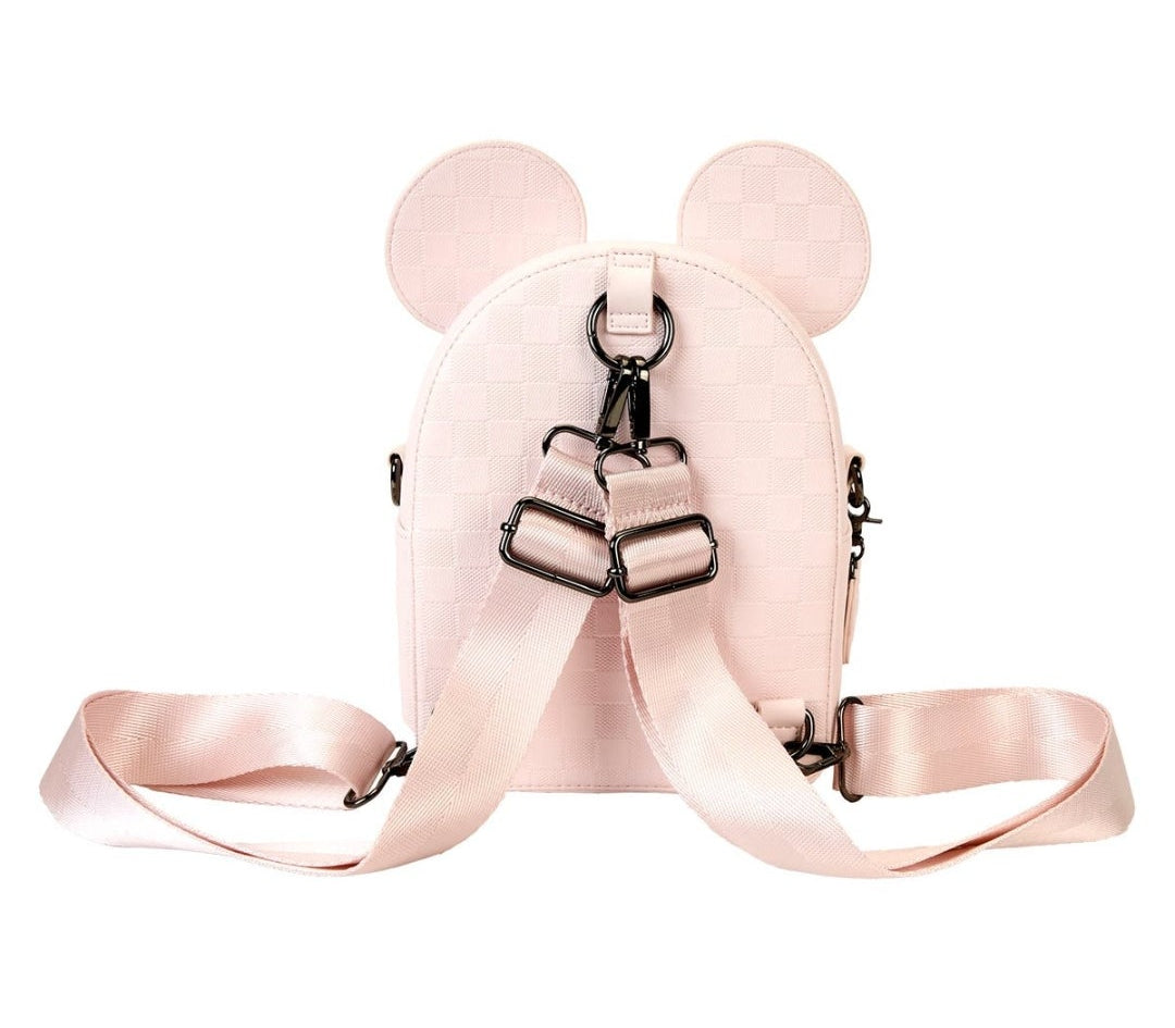 Loungefly Disney Minnie Ear Checkerboard Convertible Crossbody