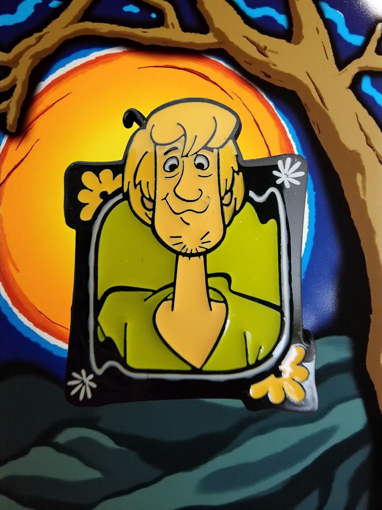 Scooby-Doo Characters In Floral Frames Mystery Pins