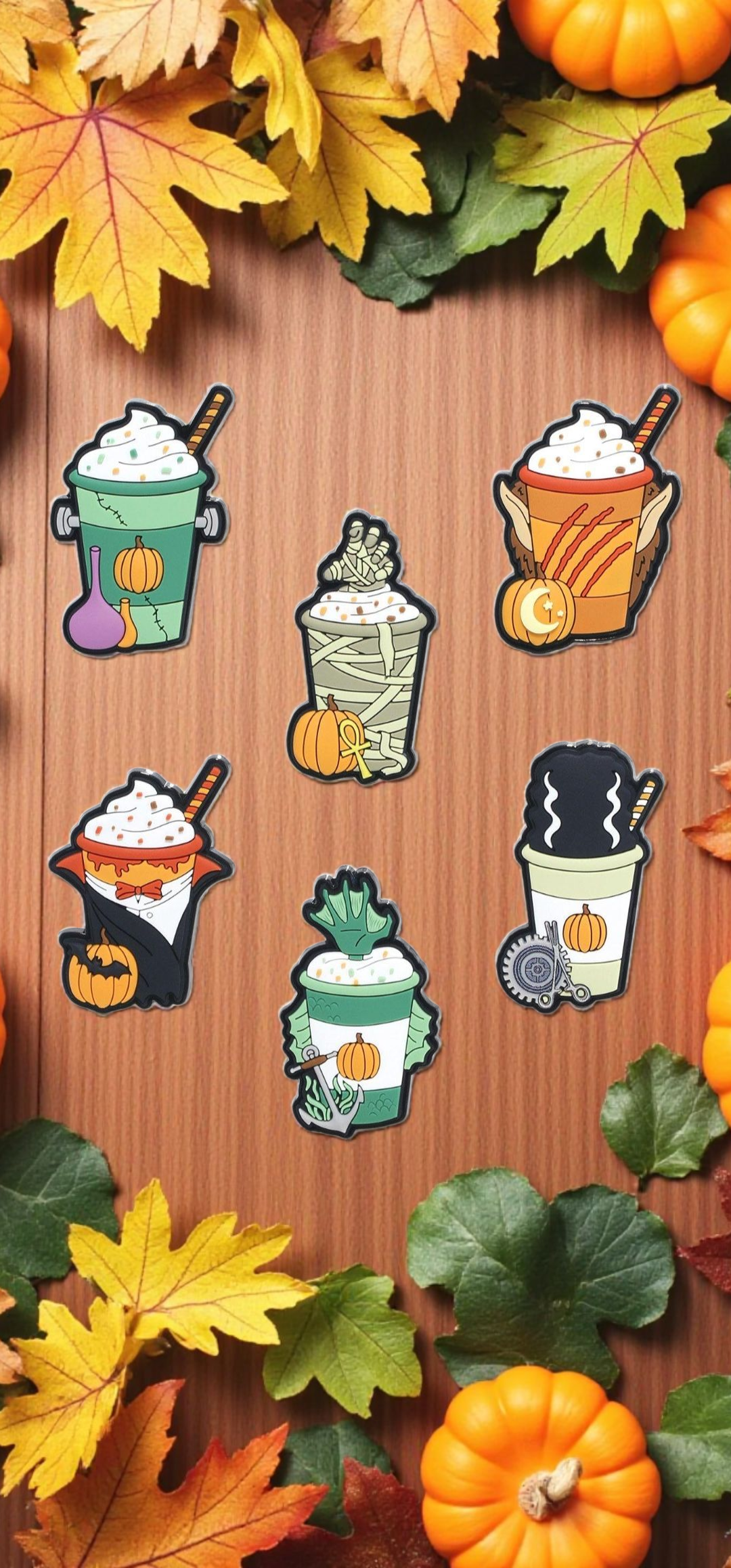 Loungefly Universal Monsters Characters Pumpkin Latte Mystery Pins