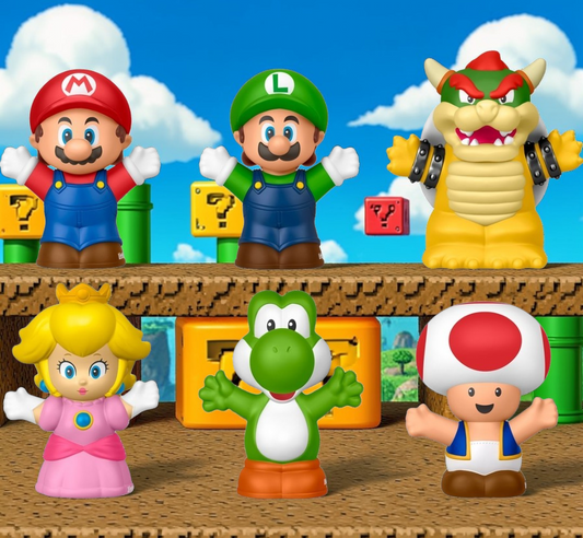Fisher Price Little People Super Mario Bros. My Mario Mini-Figure 6-Pack