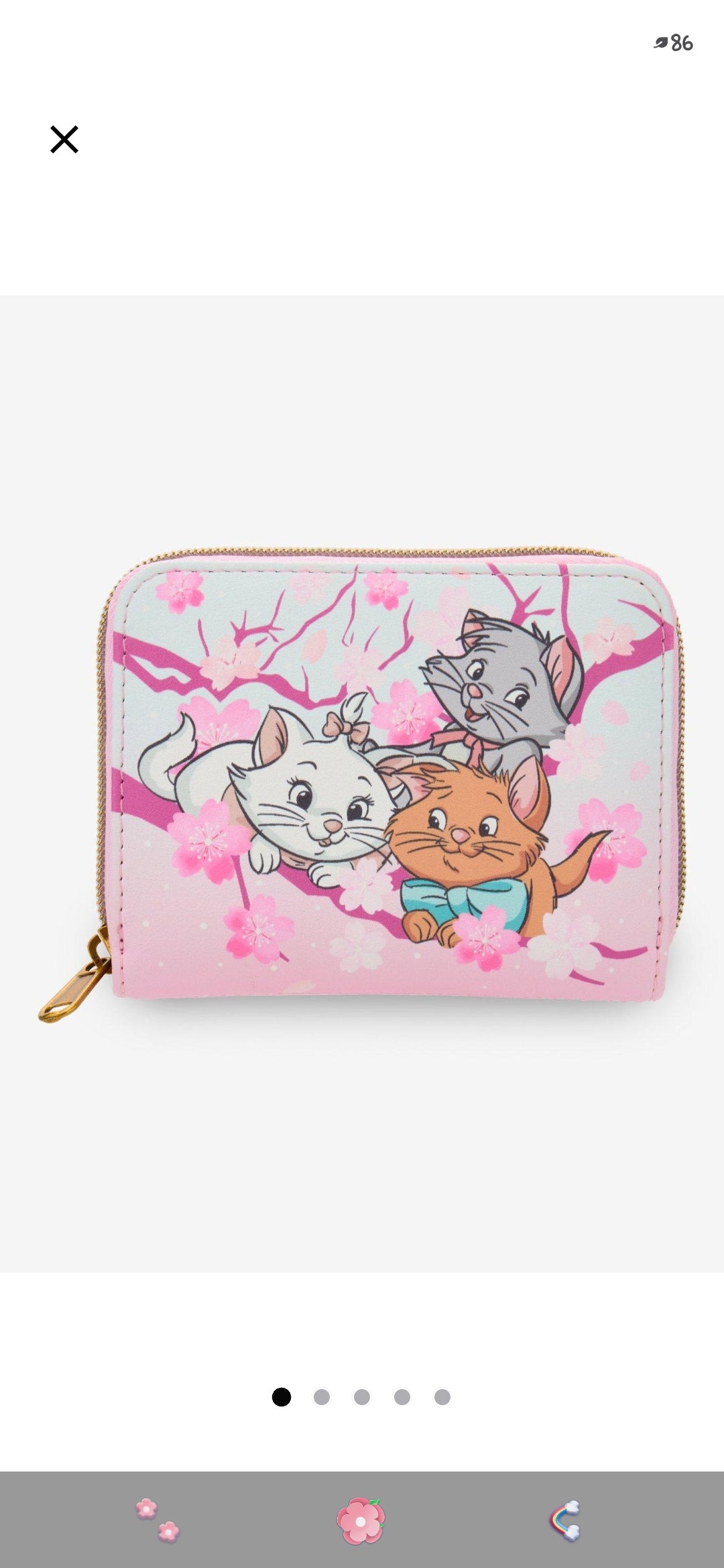 Loungefly Disney Aristocats Marie, Toulouse, and Berlioz Cherry Blossom Wallet