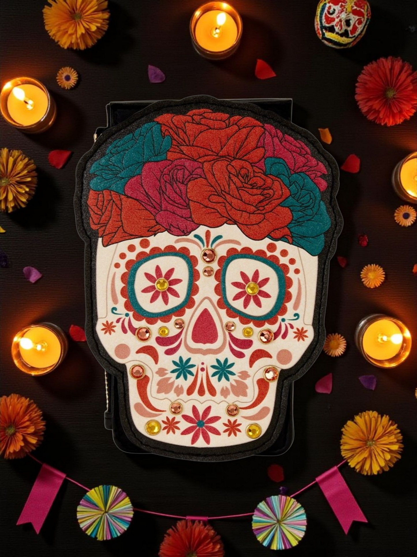 Loungefly Dia De Los Muertos Sugar Skull Large Card Holder
