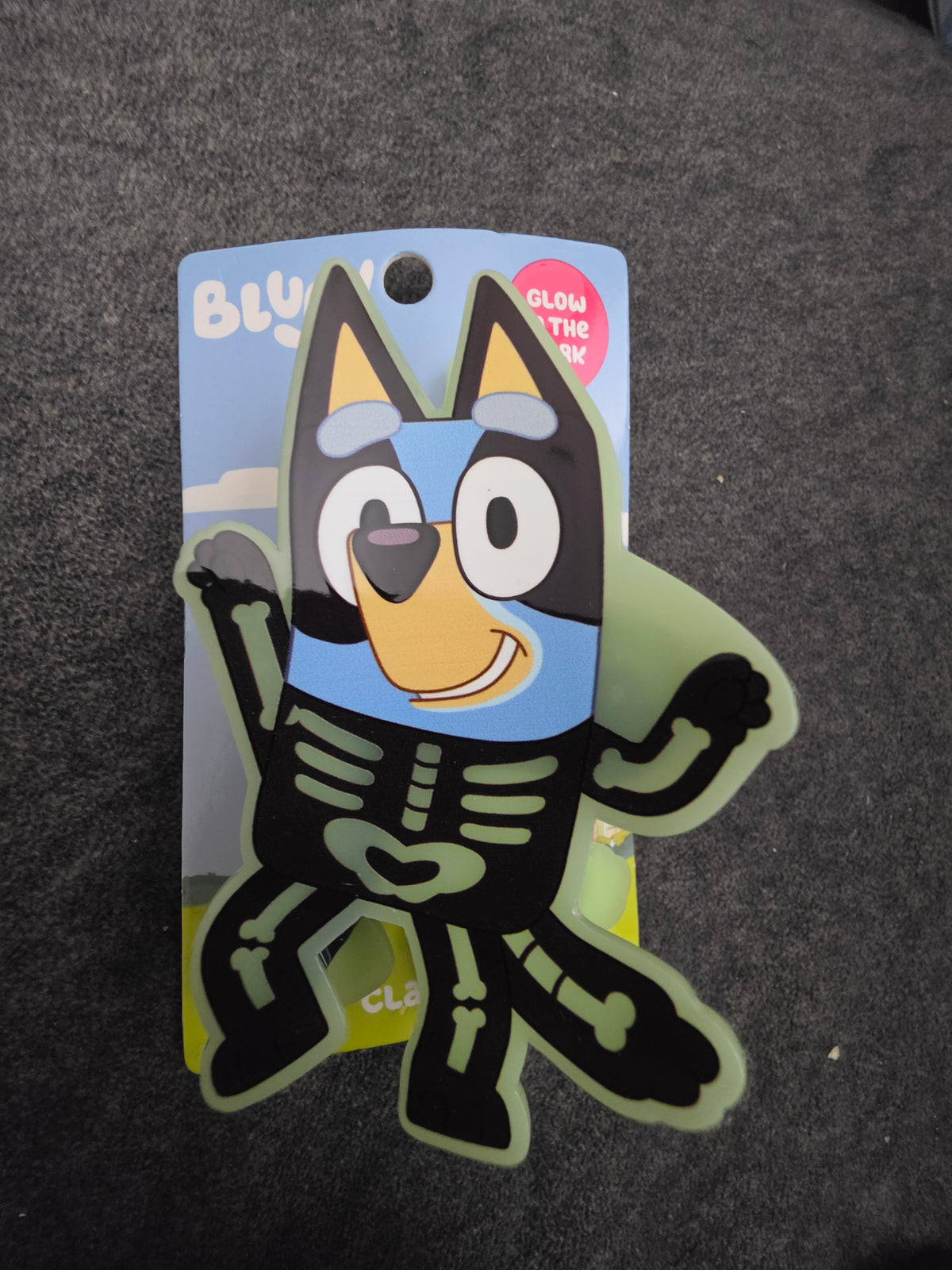 Bluey Glow in the Dark Skeleton Halloween Hair Clip