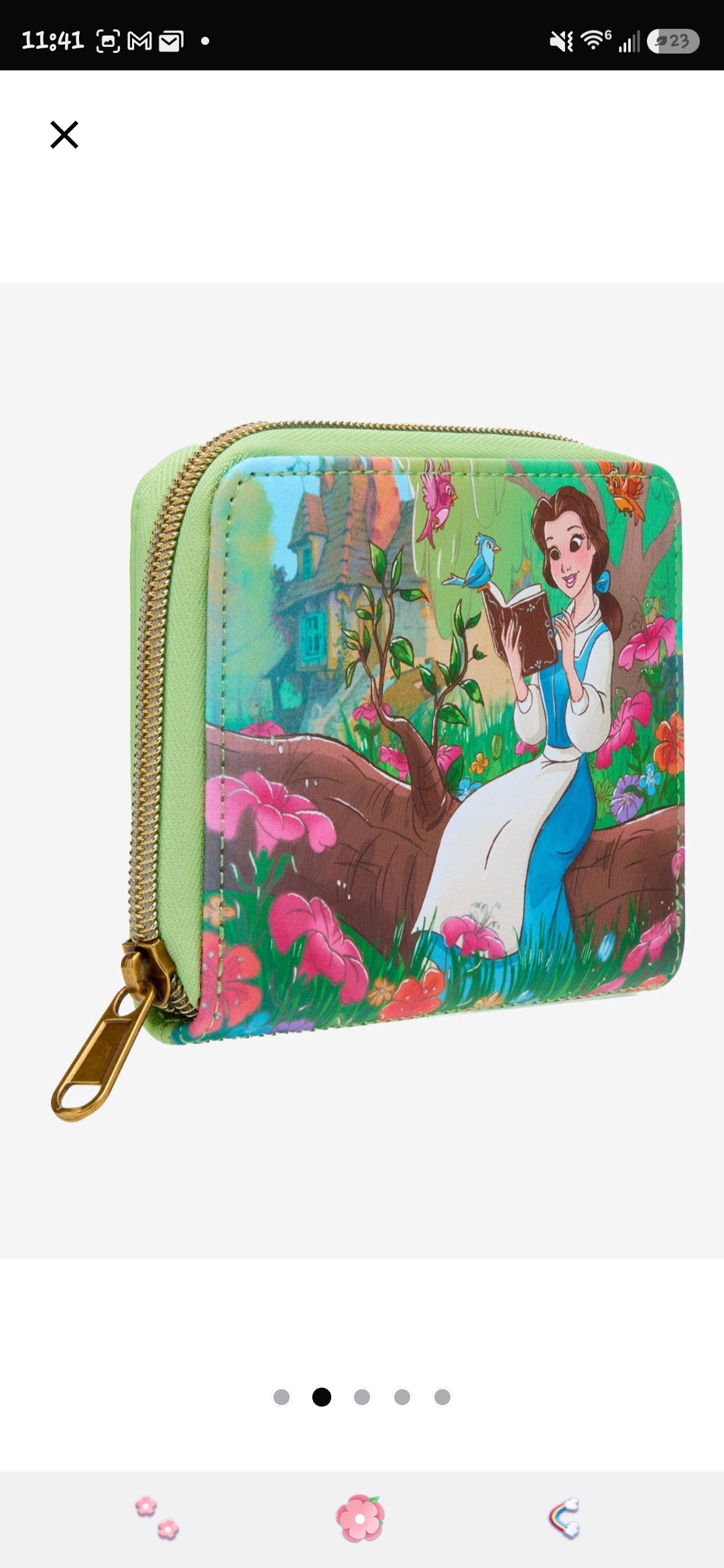 Loungefly Disney Beauty and the Beast Belle Reading a Book Wallet
