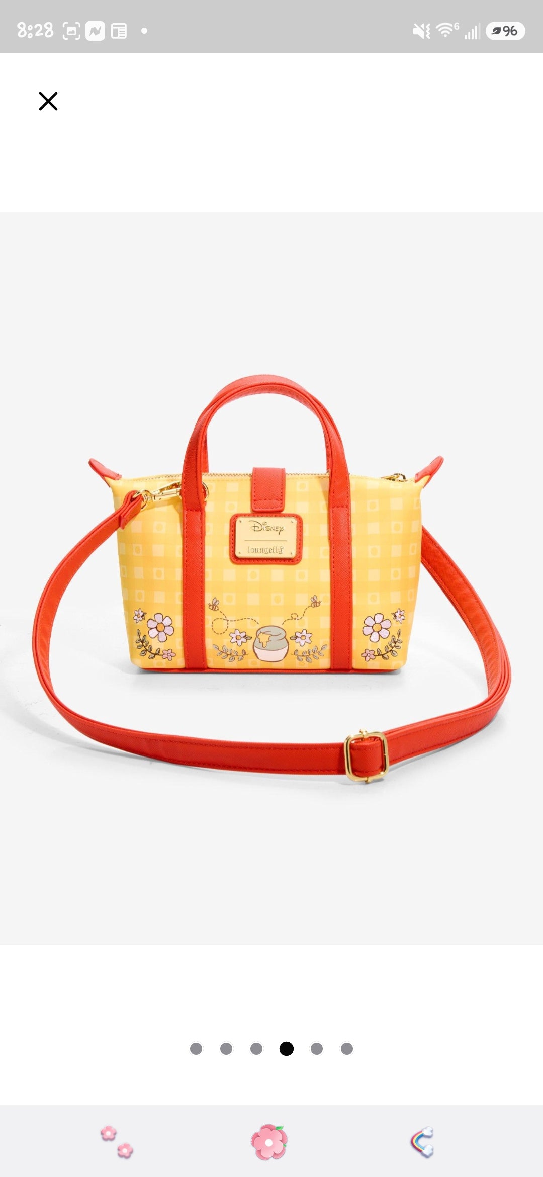 Loungefly Disney Winnie the Pooh and Friends Gingham Floral Handbag/Crossbody Bag