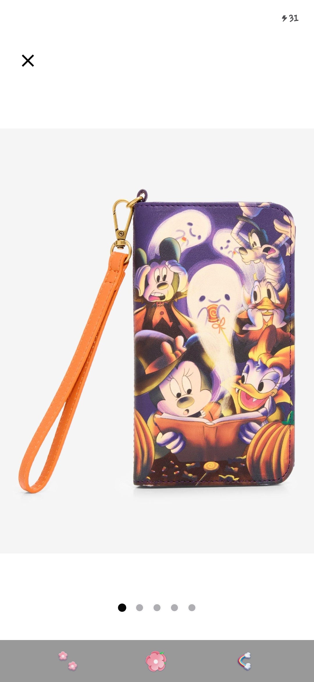 Loungefly Disney Mickey and Friends Halloween Spooky Ghost Stories Tech Wallet