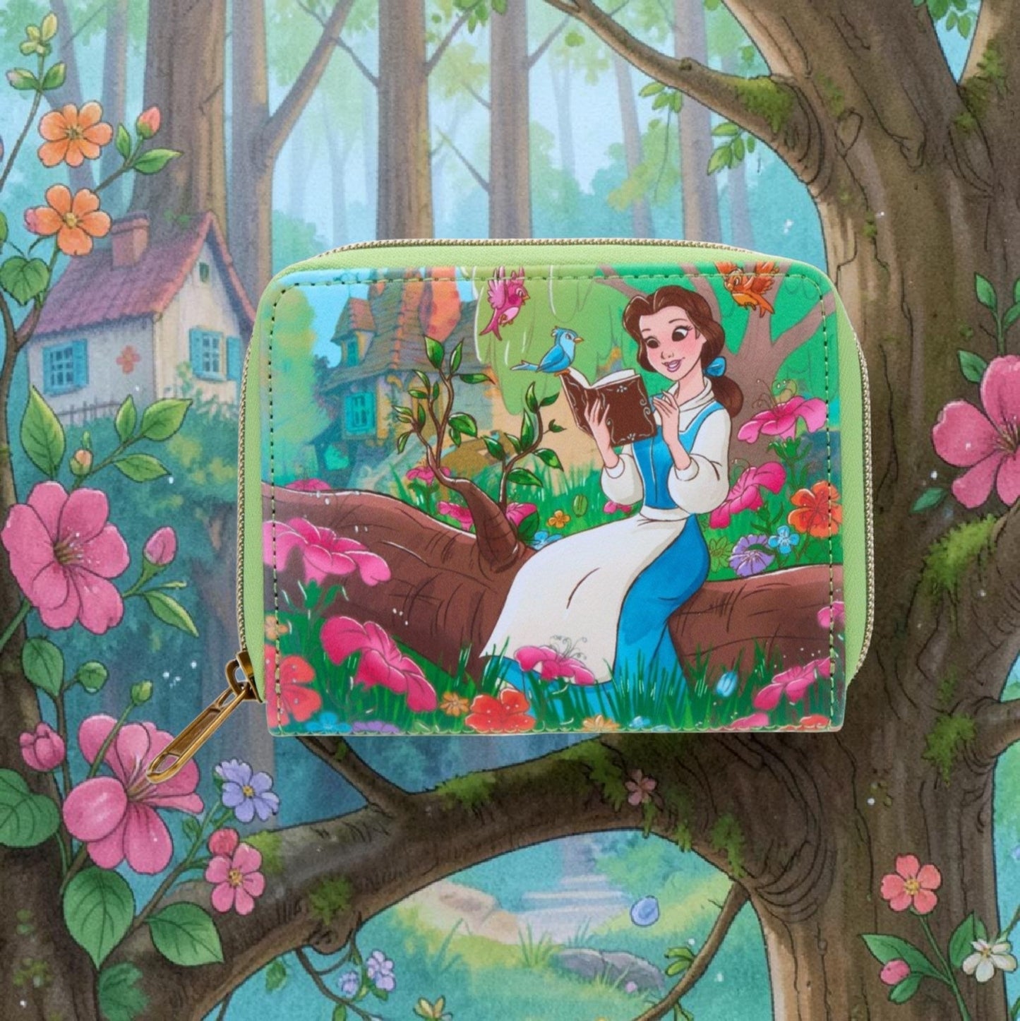 Loungefly Disney Beauty and the Beast Belle Reading a Book Wallet