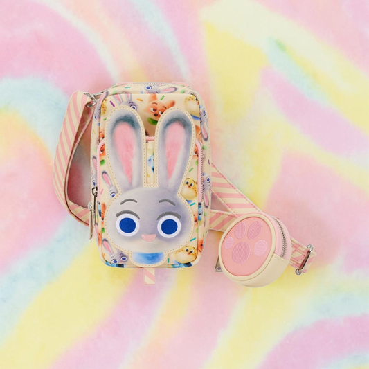 Loungefly Disney Zootopia 2 Judy Hopps Cotton Candy Cosplay Cell Phone Crossbody Bag with Coin Bag