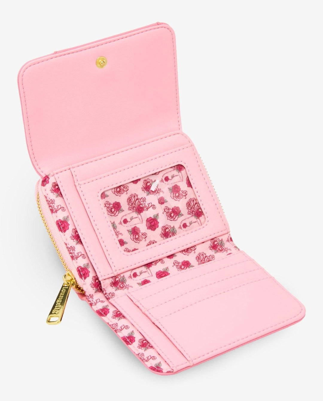 Loungefly Disney Beauty and the Beast Pink Embroidered Wallet