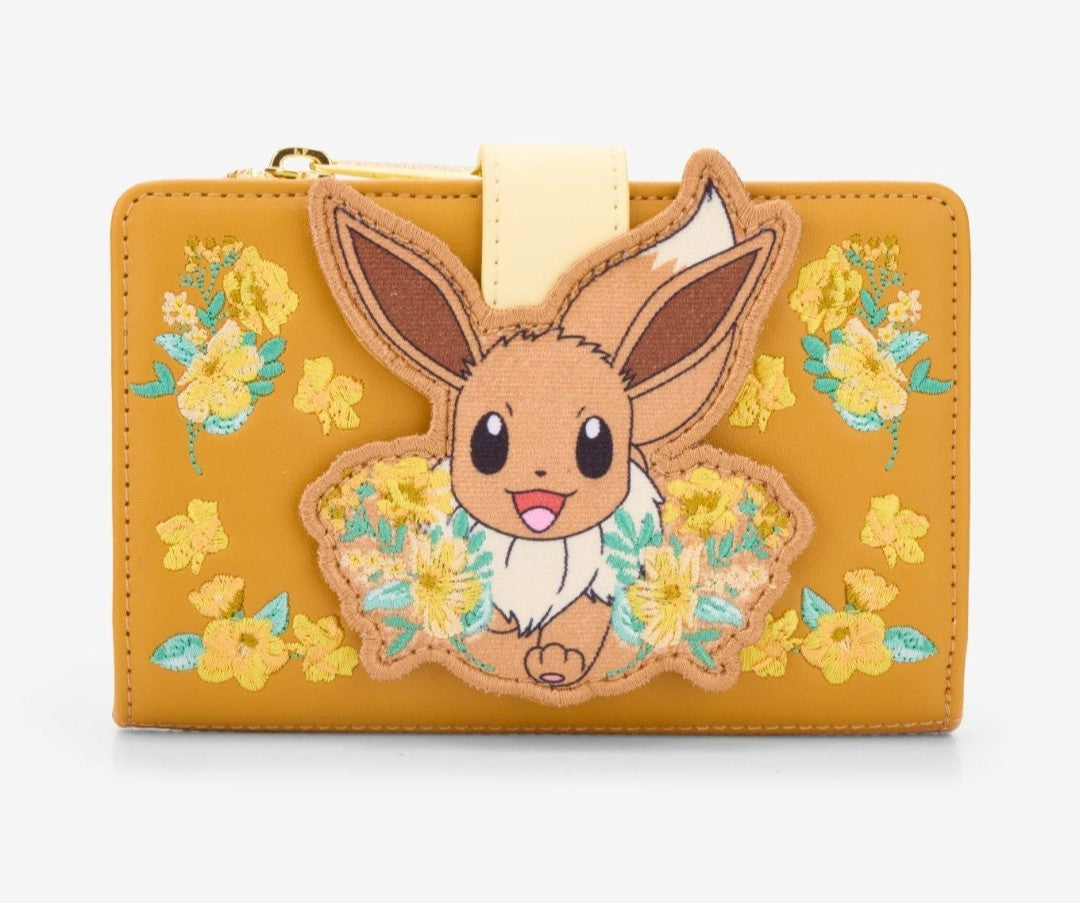 Loungefly Pokemon Eevee Floral Embroidered Wallet