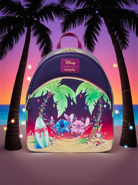 Loungefly Disney Stitch and Angel Holiday Backpack