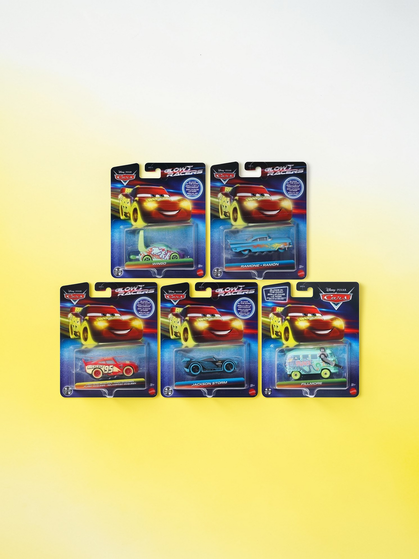 Disney Pixar Cars Glow Racers Die-Cast Lightning McQueen Car