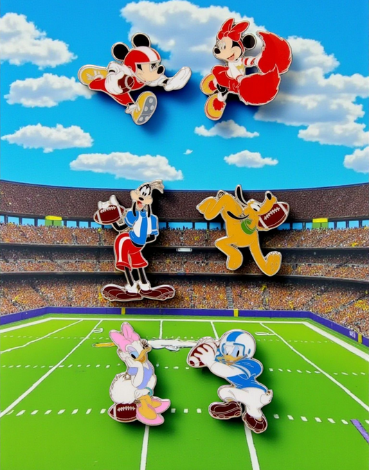 Loungefly Disney Mickey and Friends Football. Mystery Pins